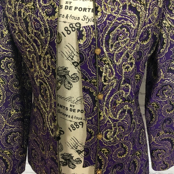 Tootsie’s Houston Boutique Purple and Gold Jacket - Picture 4 of 5